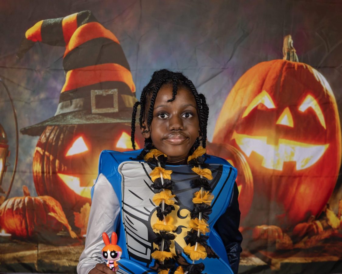 Image from Halloween in our House- A girl in her Halloween costume