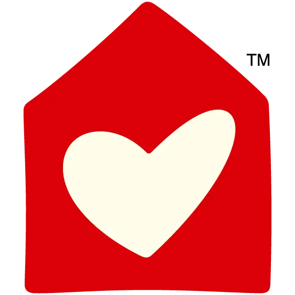 Illustration of house with heart, with trademark symbol