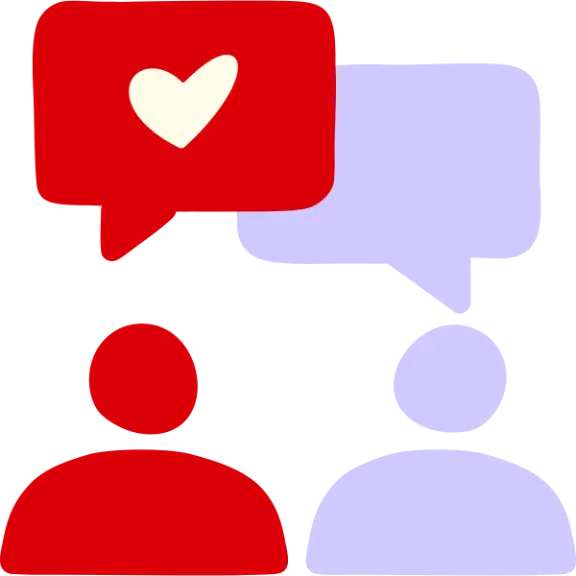 Illustration of two people talking