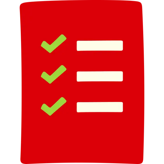 Illustration of list with check boxes