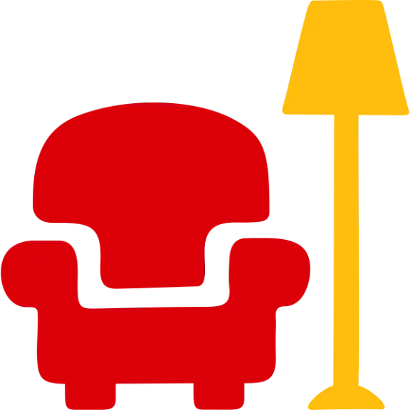Illustration of chair and lamp